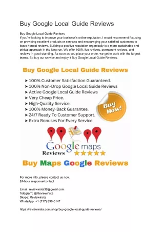 Buy Google Local Guide Reviews