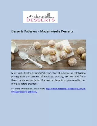 Desserts Patissiers - Mademoiselle Desserts French