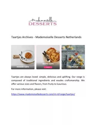 Taartjes Archives - Mademoiselle Desserts Netherlands