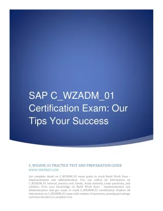 SAP C_WZADM_01 Certification Exam: Our Tips Your Success