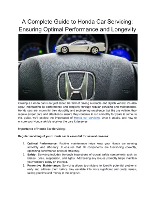 A Complete Guide to Honda Car Servicing_ Ensuring Optimal Performance and Longevity