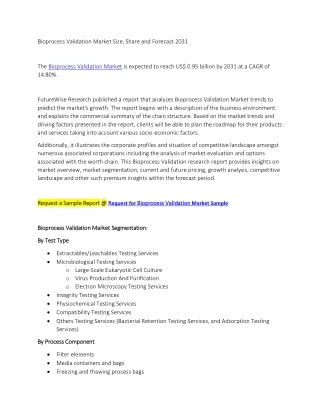 Bioprocess Validation Market