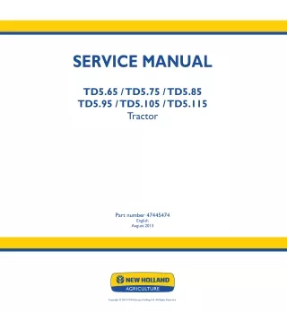 New Holland TD5.115 Tractor Service Repair Manual 1