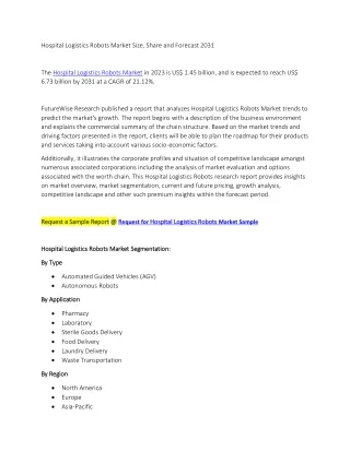 Hospital Logistics Robots Market