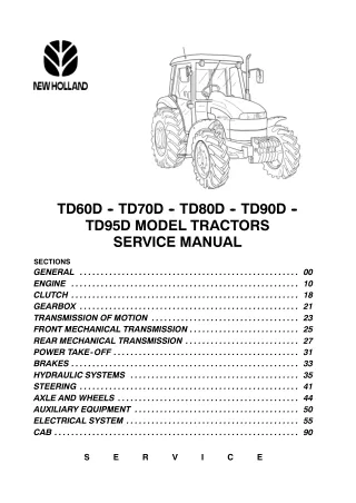 New Holland TD90D Tractor Service Repair Manual