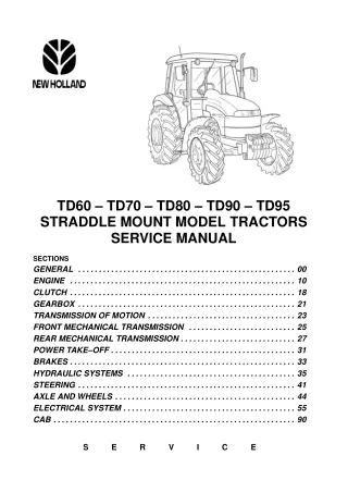 New Holland TD95 Tractor Service Repair Manual