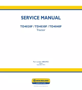 New Holland TD4030F Tractor Service Repair Manual