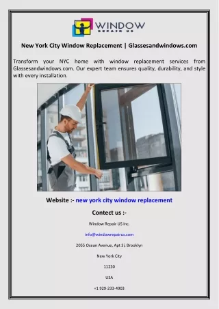 New York City Window Replacement  Glassesandwindows.com