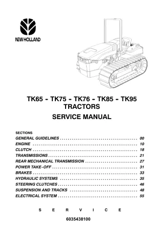 New Holland TK65 Tractor Service Repair Manual