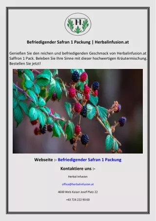Befriedigender Safran 1 Packung  Herbalinfusion.at