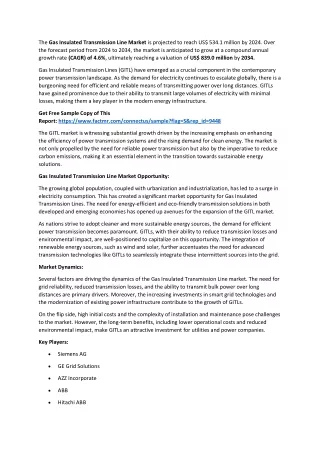 Gas Insulated Transmission Line Market Growth Opportunities, Revenue Analysis