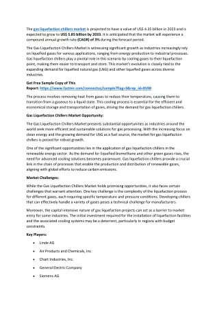 Gas Liquefaction Chillers Market Size and Regional Outlook Analysis