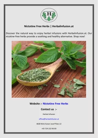 Nictotine Free Herbs  Herbalinfusion.at