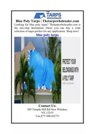 Blue Poly Tarps  Thetarpswholesaler.com