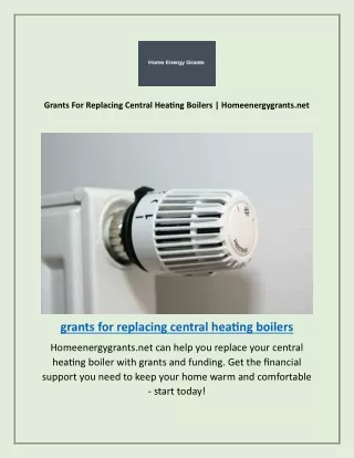 Grants For Replacing Central Heating Boilers | Homeenergygrants.net