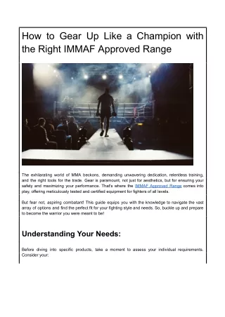 How to Gear Up Like a Champion with  the Right IMMAF Approved Range