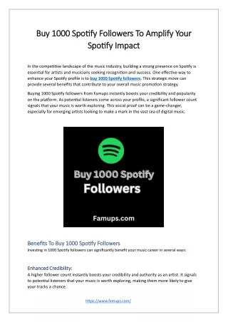 Buy 1000 Spotify Followers To Amplify Your Spotify Impact