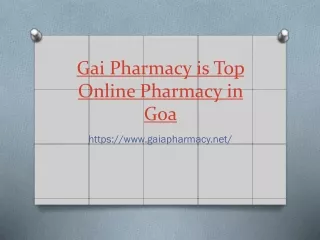 Gai Pharmacy is Top Online Pharmacy in Goa