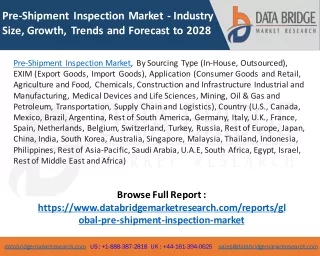 Pre-shipment Inspection Market