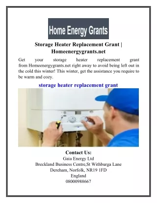 Storage Heater Replacement Grant  Homeenergygrants.net