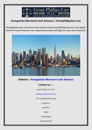 Renegotiate Merchant Cash Advance  Grantphillipslaw.com