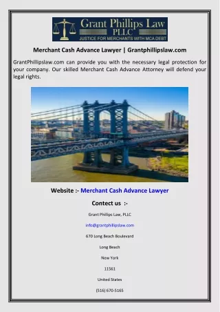 Merchant Cash Advance Lawyer  Grantphillipslaw.com