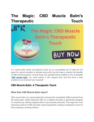 The Magic_ CBD Muscle Balm's Therapeutic Touch