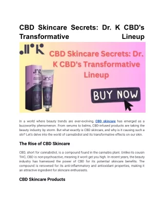 CBD Skincare Secrets_ Dr