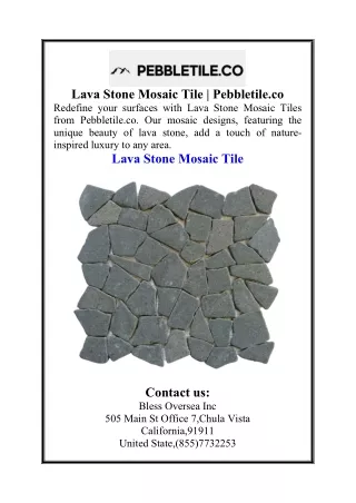 Lava Stone Mosaic Tile  Pebbletile.co