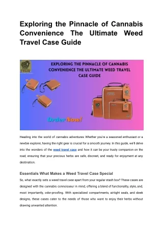 Exploring the Pinnacle of Cannabis Convenience The Ultimate Weed Travel Case Guide