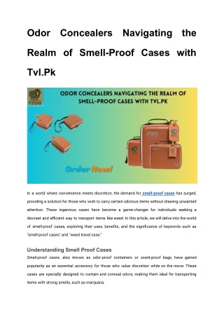 Odor Concealers Navigating the Realm of Smell-Proof Cases with Tvl