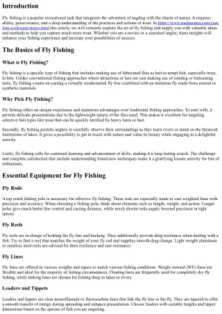 Understanding the Art of Fly Fishing: Tips and Strategies for Capturing Trout