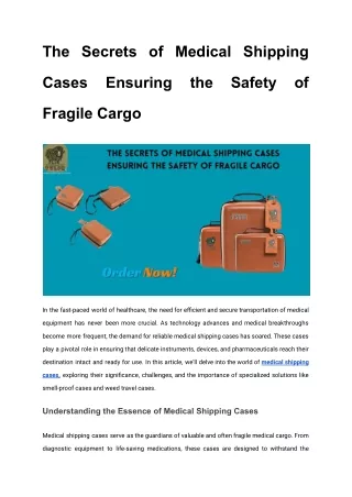 The Secrets of Medical Shipping Cases Ensuring the Safety of Fragile Cargo