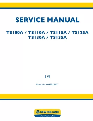 New Holland TS110A Tractor Service Repair Manual 1