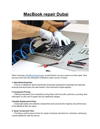 MacBook repair Dubai