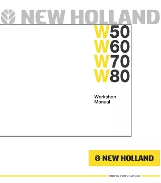 New Holland W50 Wheel Loader Service Repair Manual