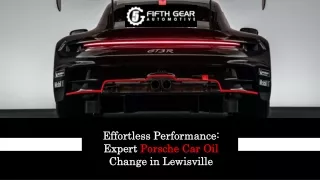 Effortless Performance Expert Porsche Car Oil Change in Lewisville