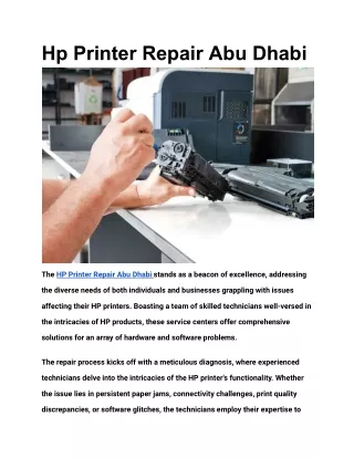 Hp Printer Repair Abu Dhabi