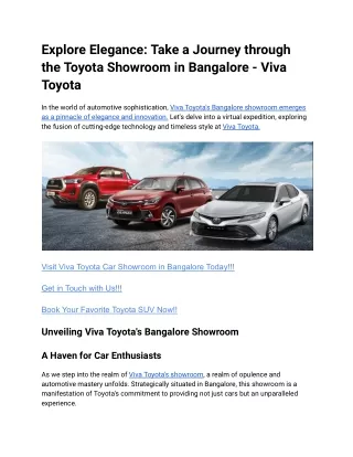 Explore Elegance_ Take a Journey through the Toyota Showroom in Bangalore - Viva Toyota