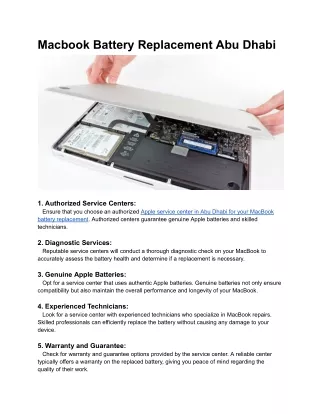 Macbook Battery Replacement Abu Dhabi
