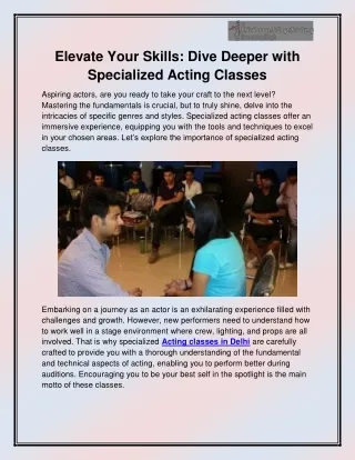 Acting classes in Delhi