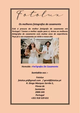 Os melhores fotografos de casamento