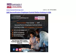 Best SAP SuccessFactors Employee Central Online training in USA