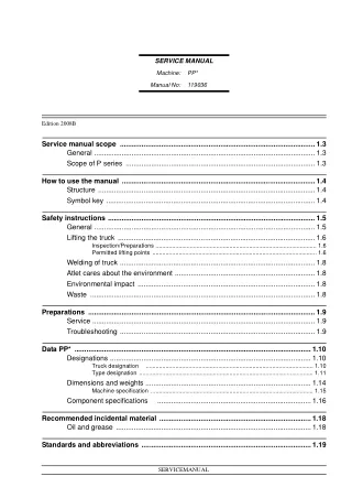 Nissan Forklift P-frame - PPF Series Service Repair Manual