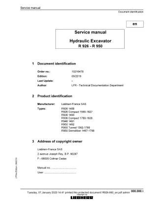 LIEBHERR R936 Compact 1780-1828 Hydraulic Excavator Service Repair Manual