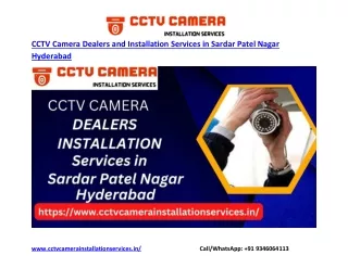 CCTV Camera Dealers And Installation Services in Sardar Patel Nagar Hyderabad