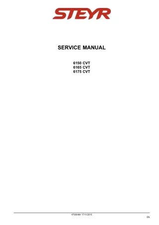 STEYR 6150 CVT Tractor Service Repair Manual