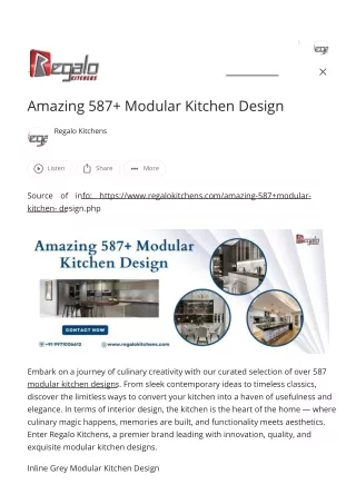 Amazing 587  Modular Kitchen Design