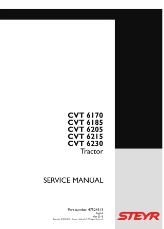 STEYR CVT 6215 Tractor Service Repair Manual