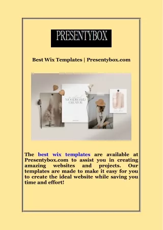 Best Wix Templates  Presentybox com